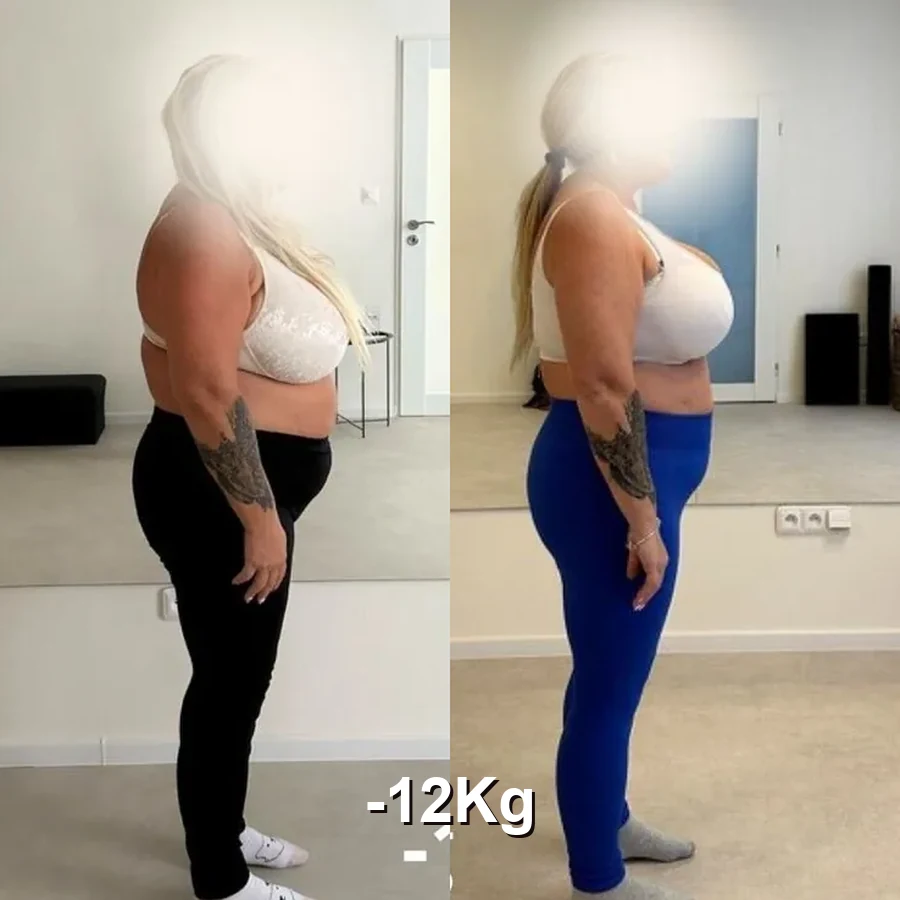 Lenka pred a po – z boku, schudla 12 kg na krabičkovej strave