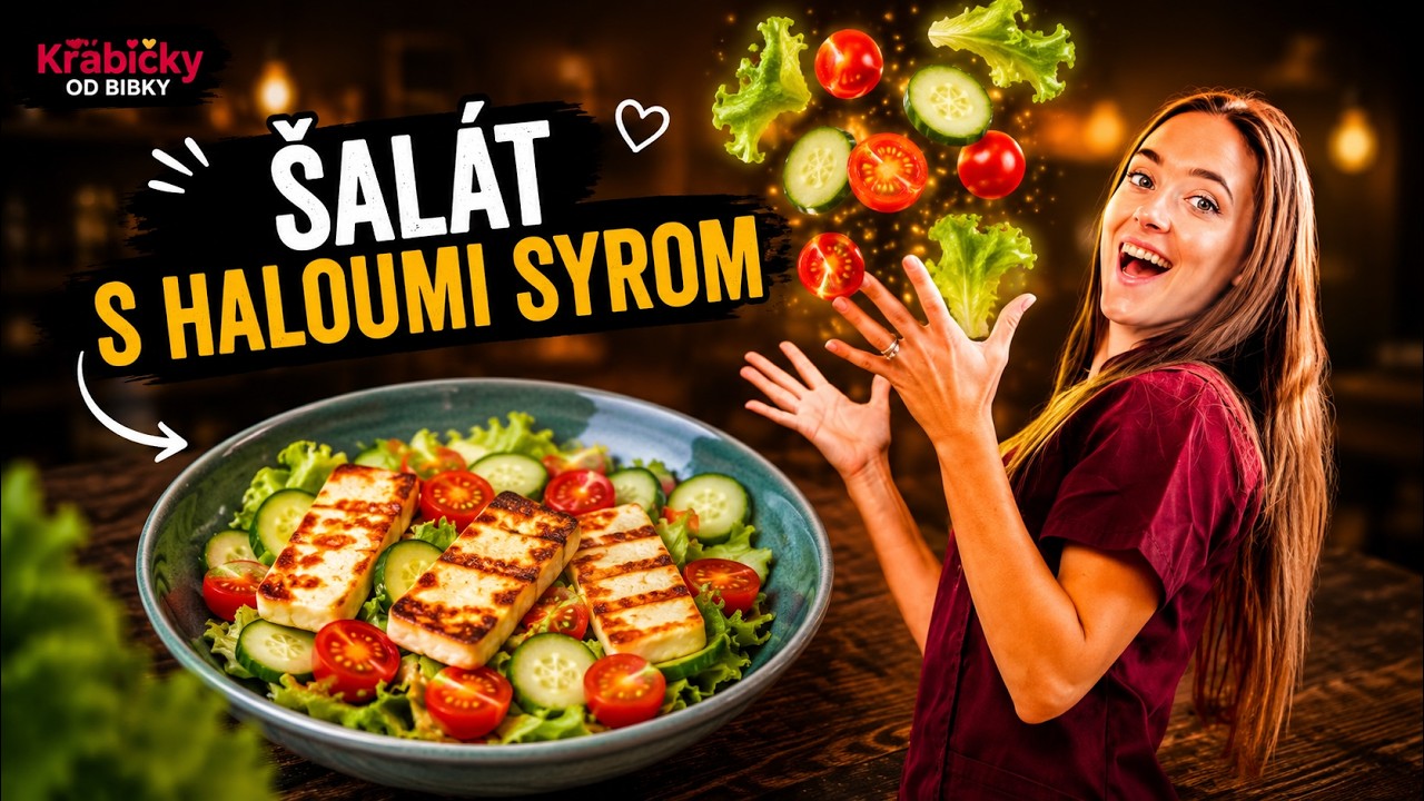 Recept: šalát s halloumi a medovo-horčicovou omáčkou